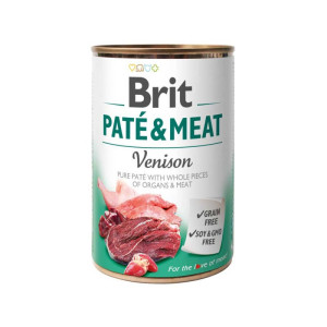 Brit Pate and Meat Venison - корм Брит кусочки оленины и курицы в паштете для собак 400 г (100866/100078/0328)