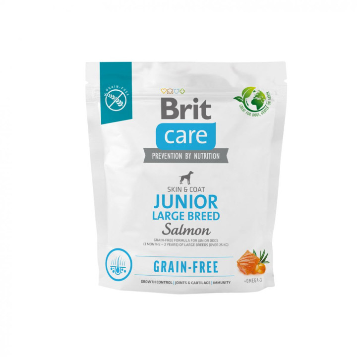 Brit Care Dog Grain Free Junior Large Breed - корм Брит беззерновой для молодых собак крупных пород с лососем 1 кг (172199) Brit Care Dog Grain Free Junior Large Breed - корм Брит беззерновой для молодых собак крупных пород с лососем 1 кг (172199)