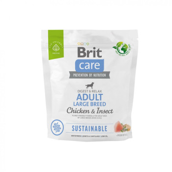 Brit Care Dog Sustainable Large Breed - корм Бріт для собак великих порід з куркою та комахами 1 кг (172181)