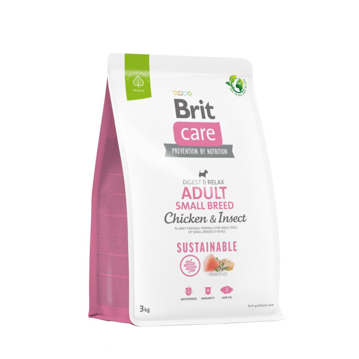 Brit Care Dog Sustainable Small Breed - корм Брит для собак мелких пород с курицей и насекомыми 3 кг (172173)