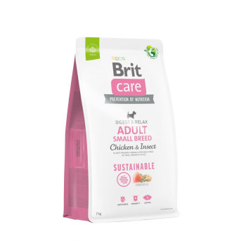 Brit Care Dog Sustainable Small Breed - корм Бріт для собак дрібних порід з куркою та комахами 7 кг (172174)