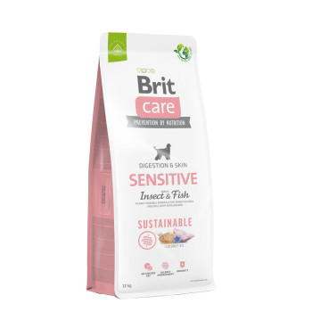 Brit Care Dog Sustainable Sensitive - корм Брит для собак с чувствительным пищеварением с рыбой и насекомыми 12 кг (172189)