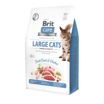 Brit Care Cat GF Large Power & Vitality - корм Брит беззерновой для котов крупных пород с уткой и курицей 400 г (171311/0921)