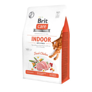 Brit Care Cat GF Indoor Anti-stress - корм Брит беззерновой для котов живущих в помещении с курицей 2 кг (171302/0853)