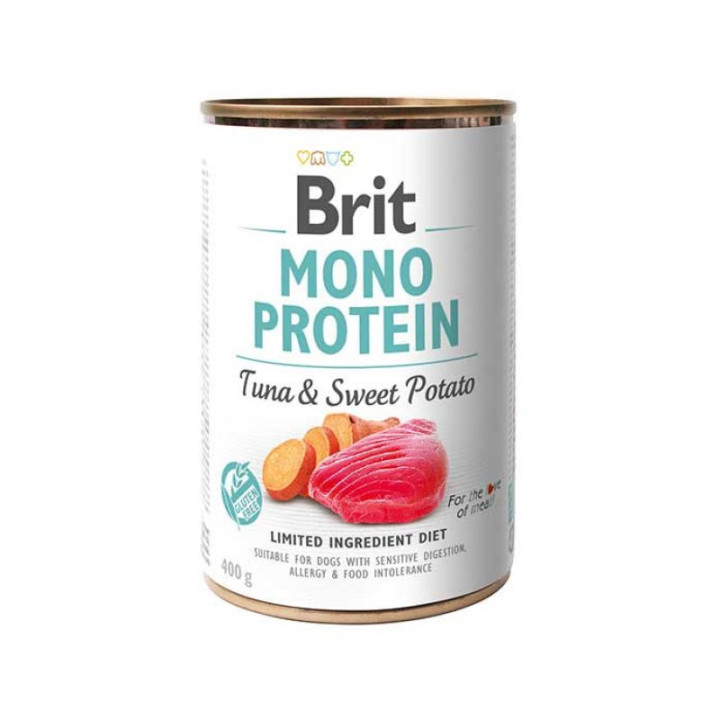 Brit Mono Protein Dog - консервы Брит Моно Протеин с тунцом и бататом для собак 400 г (100836/100055/9742)