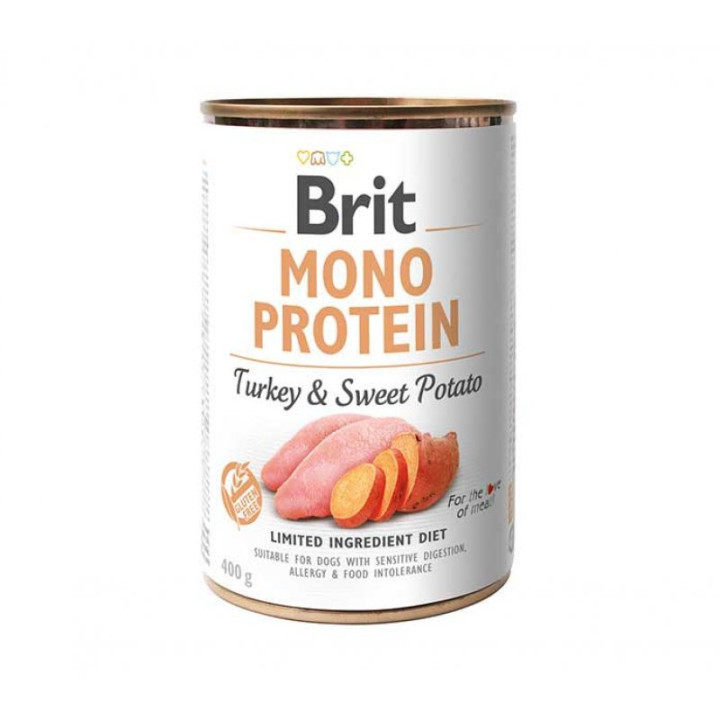 Brit Mono Protein Dog - консерви Бріт Моно Протеїн з індичкою й бататом для собак 400 г (100837/100056/9759)