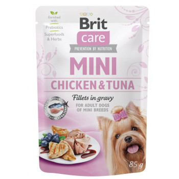 Brit Care Mini Pouch - консерви Бріт з філе курки та тунця у соусі для собак дрібних порід 85 г (100912/100217/4425)
