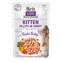 Brit Care Cat Pouch - вологий корм Брит для кошенят філе у соусі ніжна індичка 85 г (100531/0531)