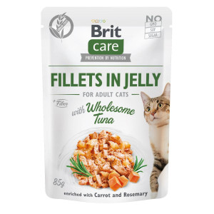 Brit Care Cat Pouch - влажный корм Брит для котов в желе с тунцом 85 г