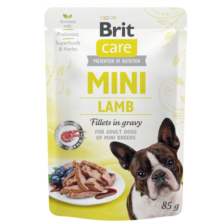 Brit Care Mini Pouch - консервы Брит из филе ягненка в соусе для собак мелких пород 85 г (100910/100215/4401)