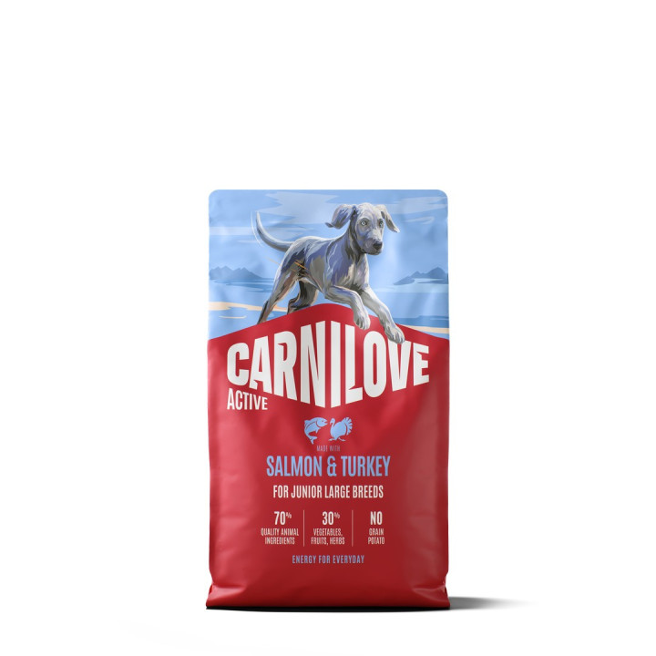 Корм сухий Carnilove Active Salmon & Turkey Junior Large Breed для молодих собак великих порід лосось та індичка 4 кг