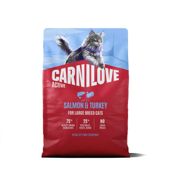 Корм сухий Carnilove Active Salmon & Turkey Large Breed для котів великих порід лосось та індичка 2 кг