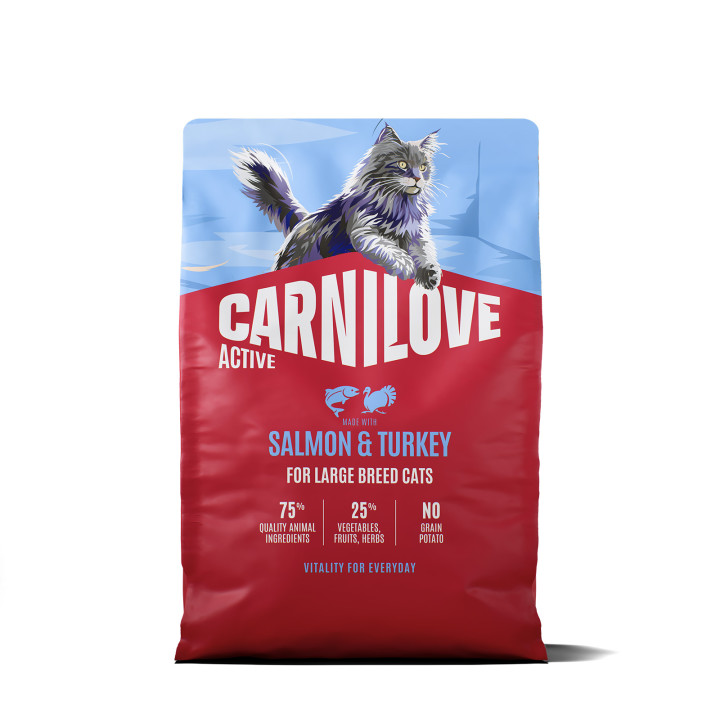 Корм сухий Carnilove Active Salmon & Turkey Large Breed для котів великих порід лосось та індичка 2 кг