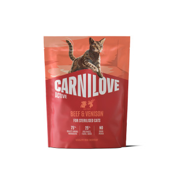 Корм сухий Carnilove Active Beef & Venison Sterilised для стерилізованих котів яловичина та оленина 400 г