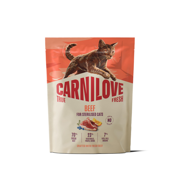 Корм сухой Carnilove True Fresh Beef Sterilised для стерилизованных кошек говядина 400 г