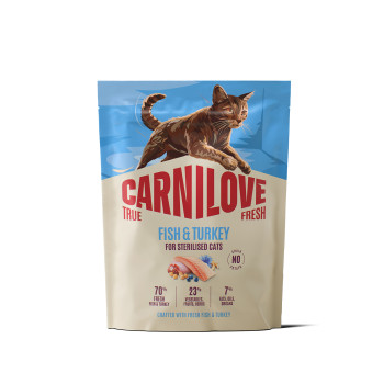 Корм сухий Carnilove True Fresh Fish & Turkey Sterilised для стерилізованих котів риба та індичка 400 г