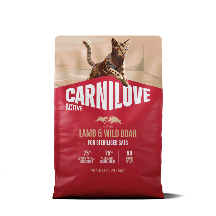 Корм сухий Carnilove Active Lamb & Wild Boar Sterilised для стерилізованих котів ягня і дикий кабан 2 кг