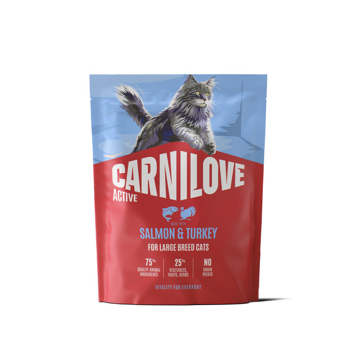 Корм сухий Carnilove Active Salmon & Turkey Large Breed для котів великих порід лосось та індичка 400 г