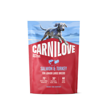 Корм сухий Carnilove Active Salmon & Turkey Junior Large Breed для молодих собак великих порід лосось та індичка 1,5 кг
