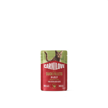 Корм вологий Carnilove Jelly Duck with Catnip Sterilised для стерилізованих котів качка і котяча м'ята в желе 85 г Корм вологий Carnilove Jelly Duck with Catnip Sterilised для стерилізованих котів качка і котяча м'ята в желе 85 г
