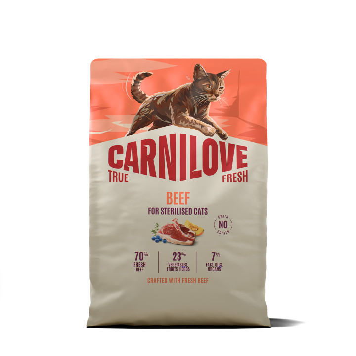 Корм сухой Carnilove True Fresh Beef Sterilised для стерилизованных кошек говядина 2 кг
