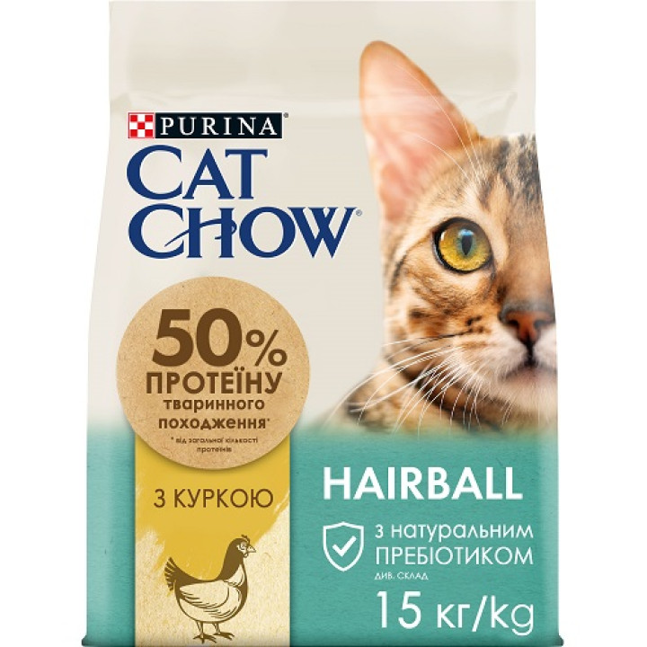 Cat Chow Hairball Controll - корм Кет Чау корм для запобігання утворення волосяних кульок у шлунку 15 кг 5997204514523