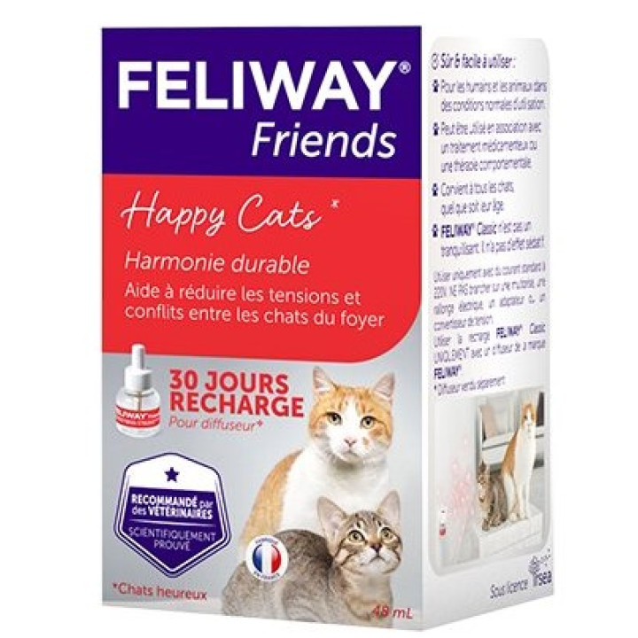 Сменный блок Ceva Feliway Friends успокаивающее средство для кошек, при содержании нескольких кошек в помещении, 48 мл