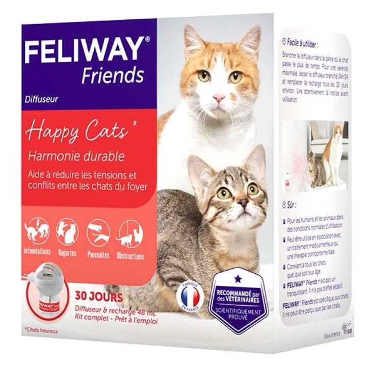 Дифузор + Змінний блок Ceva Feliway Friends заспокійливий засіб для котів , при утриманні декількох котів у приміщенні, 48 мл