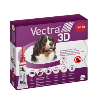 Капли Ceva Vectra 3D для собак от клещей и блох 40.1 - 65 кг, (3 х 8,0мл), 1 пипетка