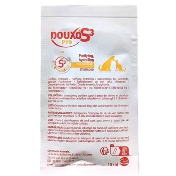 Лечебный шампунь CEVA Douxo S3 Pio для очищения и увлажнения кожи собак и кошек, саше 15 мл