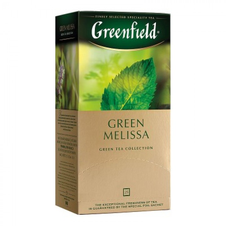Чай зелений Greenfield Green Melissa з ароматом м'яти та лимона 25х1,5 г