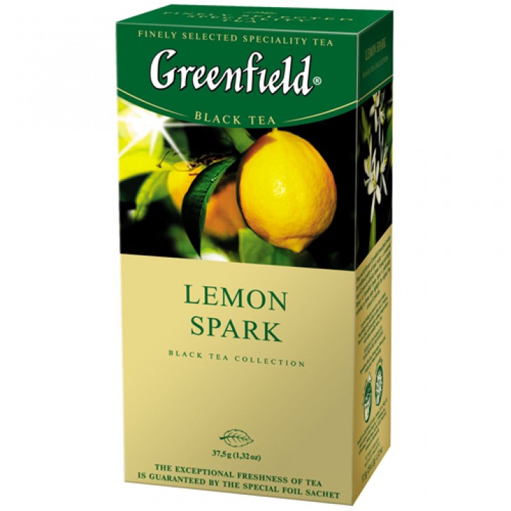 Чай чорний Greenfield Lemon Spark з цедрою і ароматом лимона 25х1,5 г