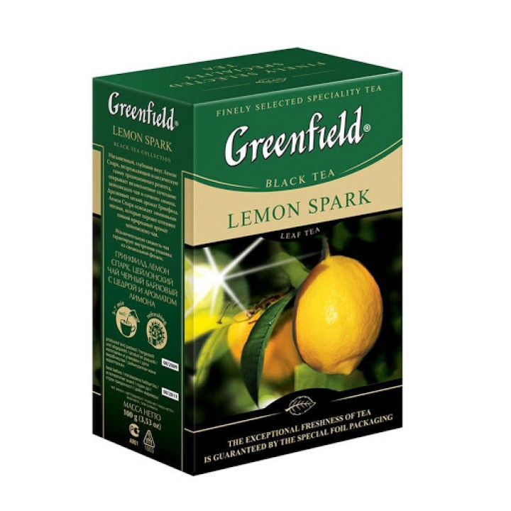 Чай чорний Greenfield Lemon Spark з цедрою і ароматом лимона 100 г