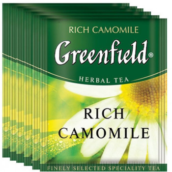 Чай травяной Greenfield Rich Camomile на основе ромашки с ароматом яблока и корицы 100х1,5 г