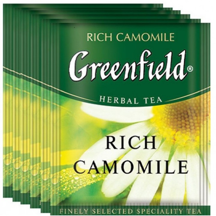Чай травяной Greenfield Rich Camomile на основе ромашки с ароматом яблока и корицы 100х1,5 г