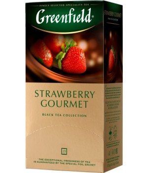 Чай чорний Greenfield Strawberry Gourmеt зі смаком полуниці та шоколаду 25х1,5 г