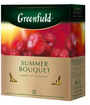 Чай трав'яний Greenfield Summer Bouquet на основі каркаде зі смаком і ароматом малини 100х2 г