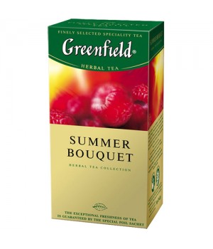 Чай трав'яний Greenfield Summer Bouquet на основі каркаде зі смаком і ароматом малини 25х2 г