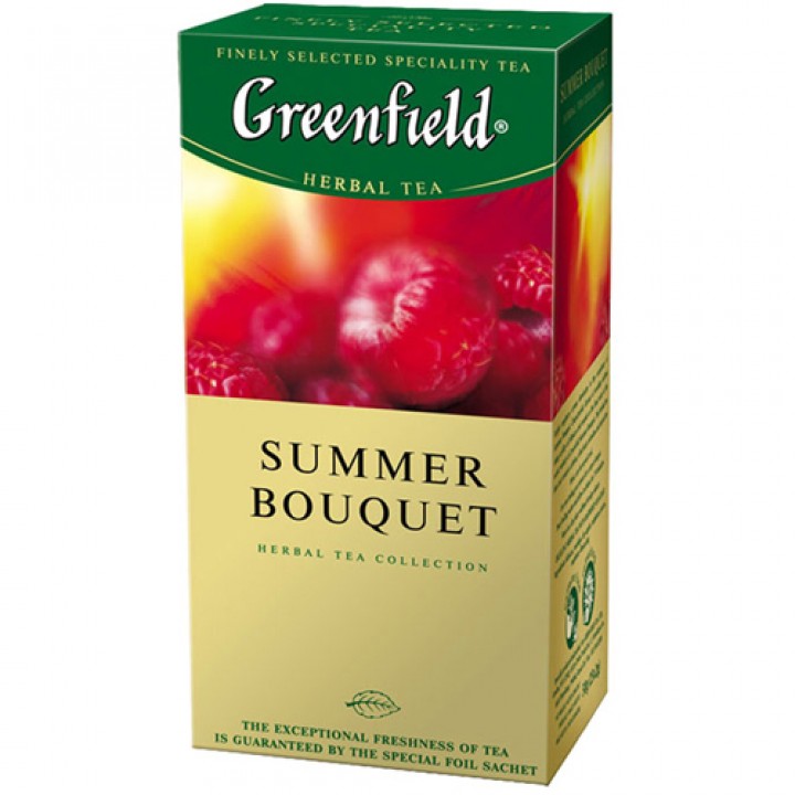 Чай трав'яний Greenfield Summer Bouquet на основі каркаде зі смаком і ароматом малини 25х2 г