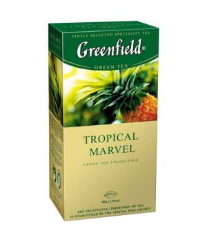 Чай зеленый Greenfield Tropical Marvel с имбирём и ароматом ананаса 25х2 г