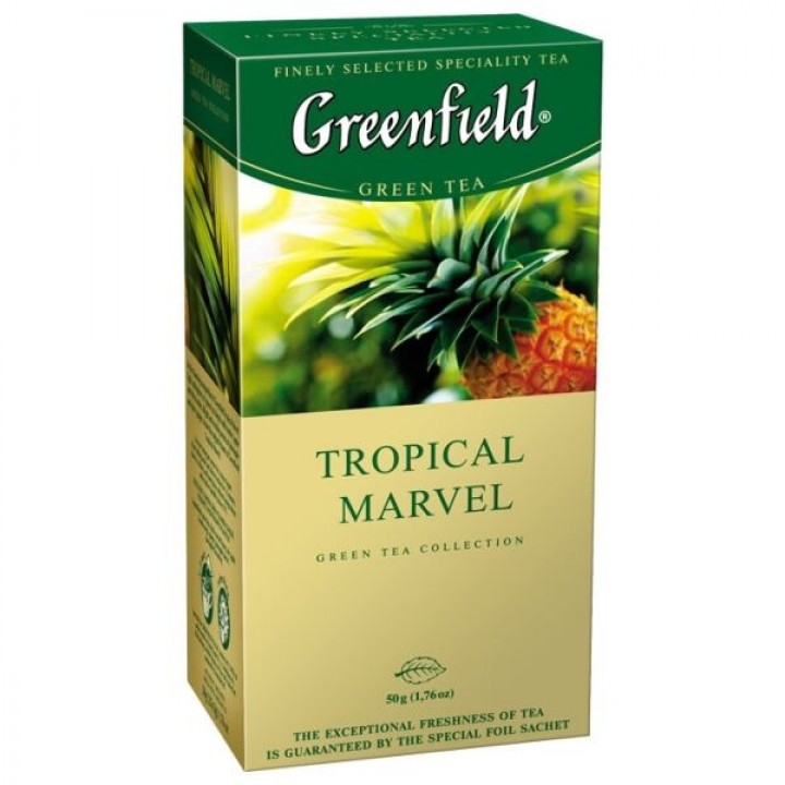 Чай зеленый Greenfield Tropical Marvel с имбирём и ароматом ананаса 25х2 г