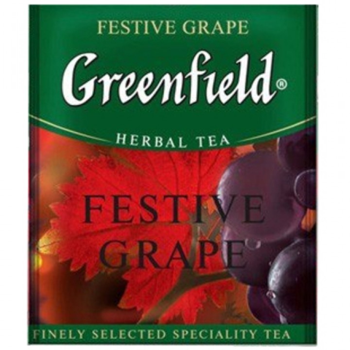 Чай трав'яний Greenfield Festive Grape на основі каркаде зі смаком і ароматом винограду 100х1,5 г