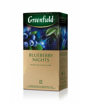 Чай чорний Greenfield Blueberry Nights зі смаком чорниці і вершків 25х2 г