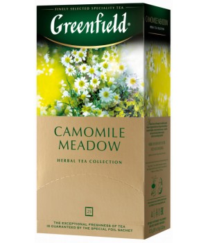 Чай трав'яний Greenfield Camomile Meadow на основі ромашки зі смаком і ароматом лічі 25х1,5 г