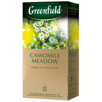 Чай травяной Greenfield Camomile Meadow на основе ромашки со вкусом и ароматом личи 25х1,5 г