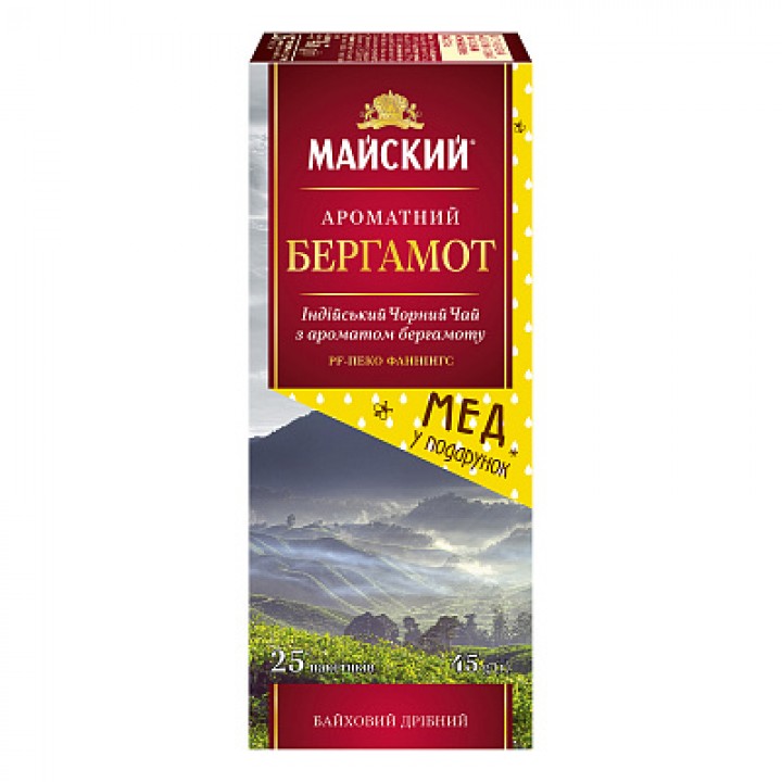 Чай чорний "Майський" з ароматом бергамоту 25х1,8 г