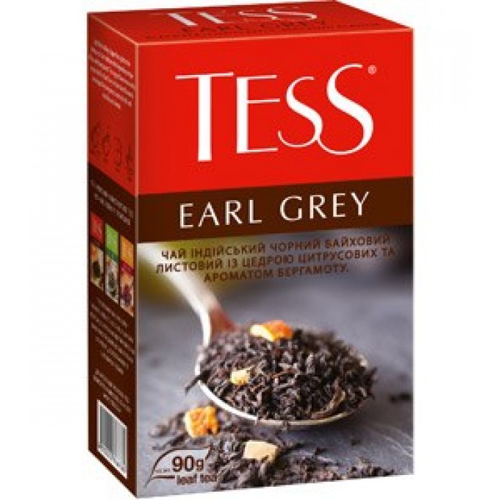 Чай чорний Tess Earl Grey з бергамотом 90 г