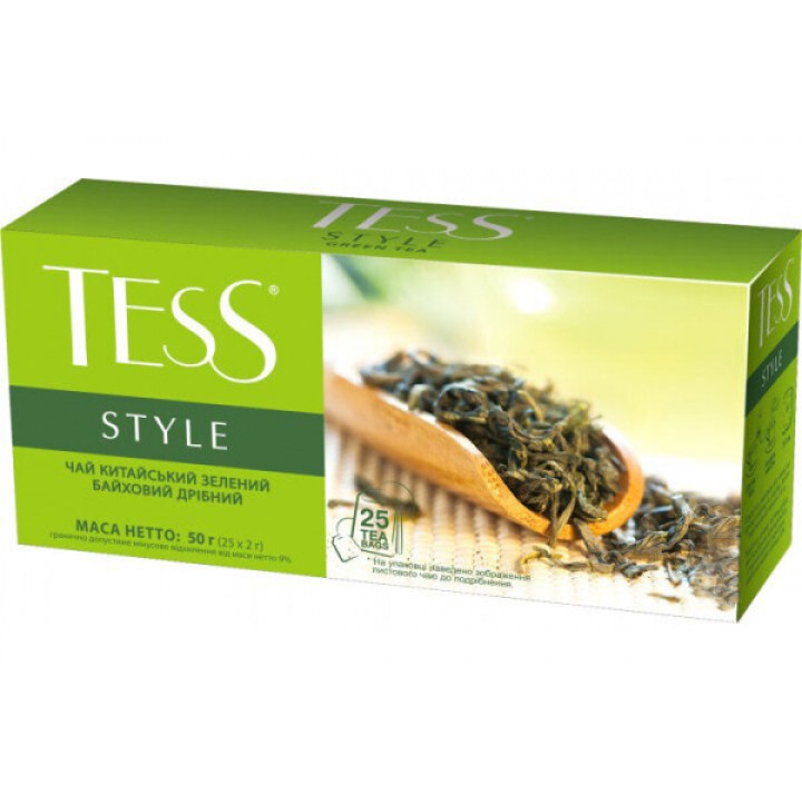 Чай зелений Tess Style Китайський крупнолистовий 25х2 г