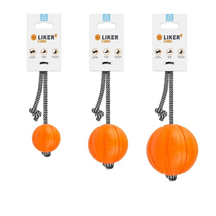 М'ячик для собак Collar Liker Корд на шнурі, діаметр 5 см