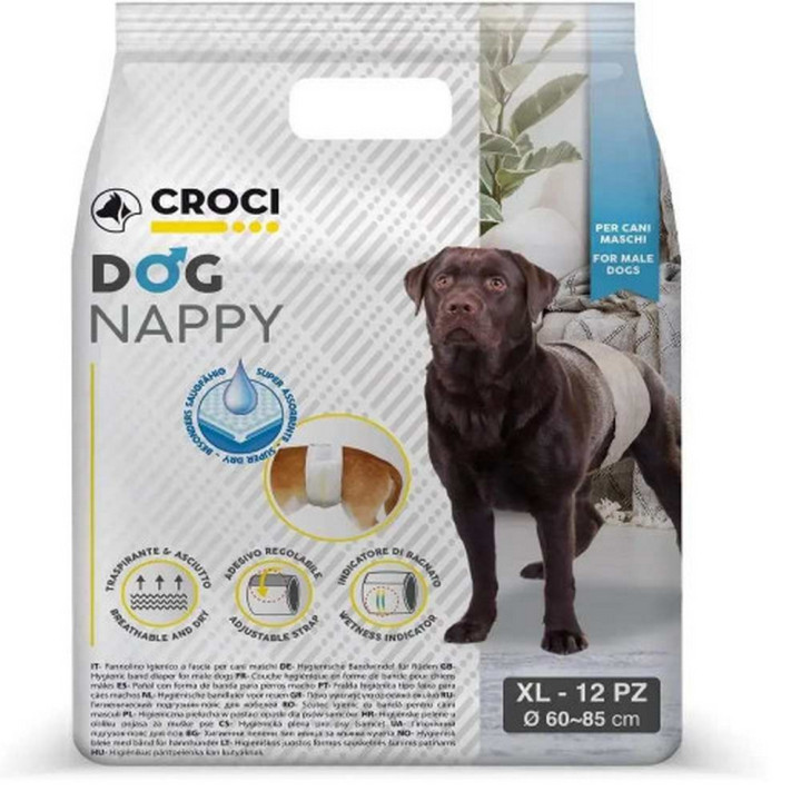 Croci Dog Nappy - подгузник-повязка Dog Nappy для кобелей 12 шт XL (60-85 см) (8023222169982)